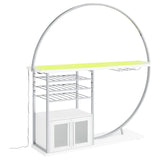 Risley White High Gloss 2-door Circular LED Home Bar with Wine Storage by Coaster at Eve Furniture