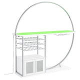 Risley White High Gloss 2-door Circular LED Home Bar with Wine Storage by Coaster at Eve Furniture