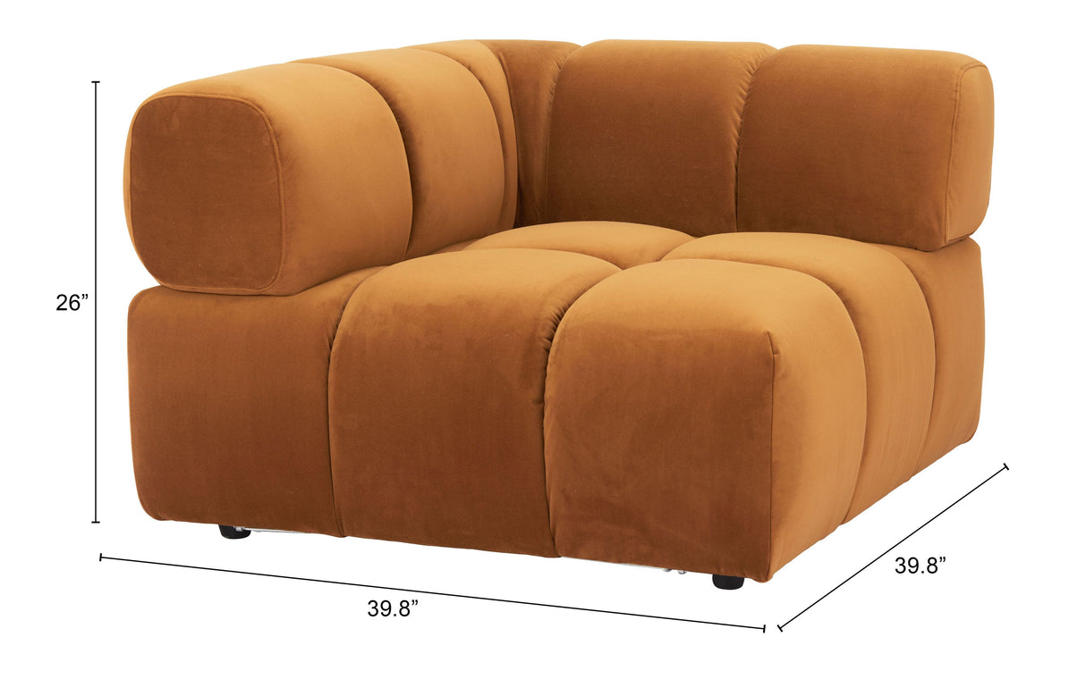 Rist Corner Chair Brown by Zuomod at Eve Furniture