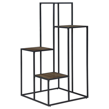 Rito Rustic Brown/Black 4-Tier Display Shelf by Coaster at Eve Furniture