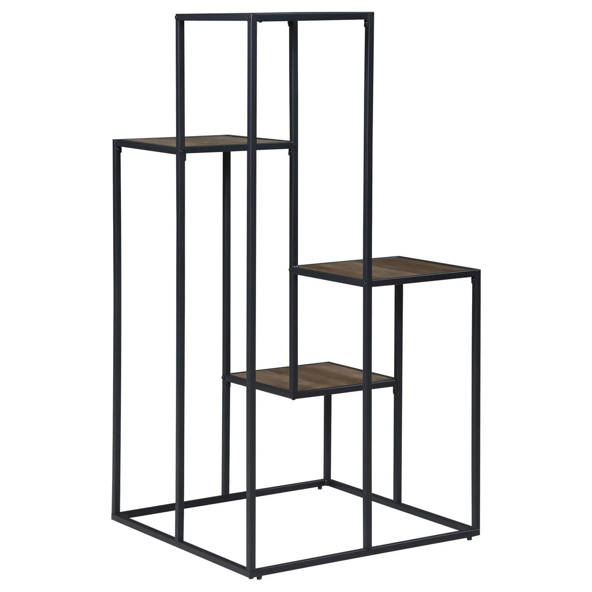 Rito Rustic Brown/Black 4-Tier Display Shelf by Coaster at Eve Furniture
