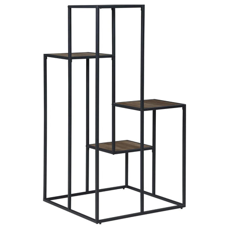Rito Rustic Brown/Black 4-Tier Display Shelf by Coaster at Eve Furniture