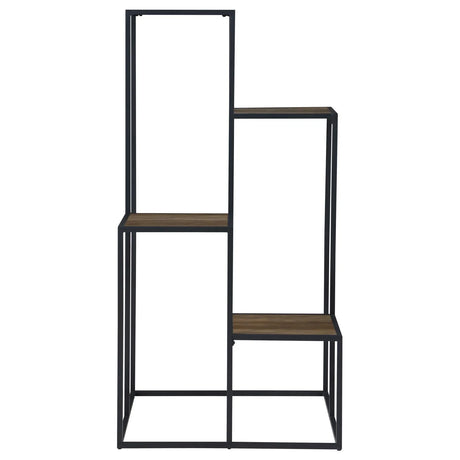 Rito Rustic Brown/Black 4-Tier Display Shelf by Coaster at Eve Furniture