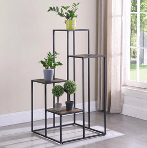 Rito Rustic Brown/Black 4-Tier Display Shelf by Coaster at Eve Furniture