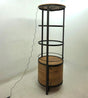 Ritter Rustic Oak Round Led Bar Wine Storage Cabinet by Coaster at Eve Furniture