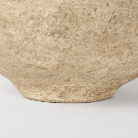 Ritu Large Beige Paper Mache Pot Vase by Mercana at Eve Furniture