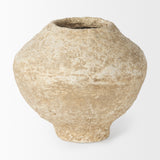 Ritu Small Beige Paper Mache Pot Vase by Mercana at Eve Furniture