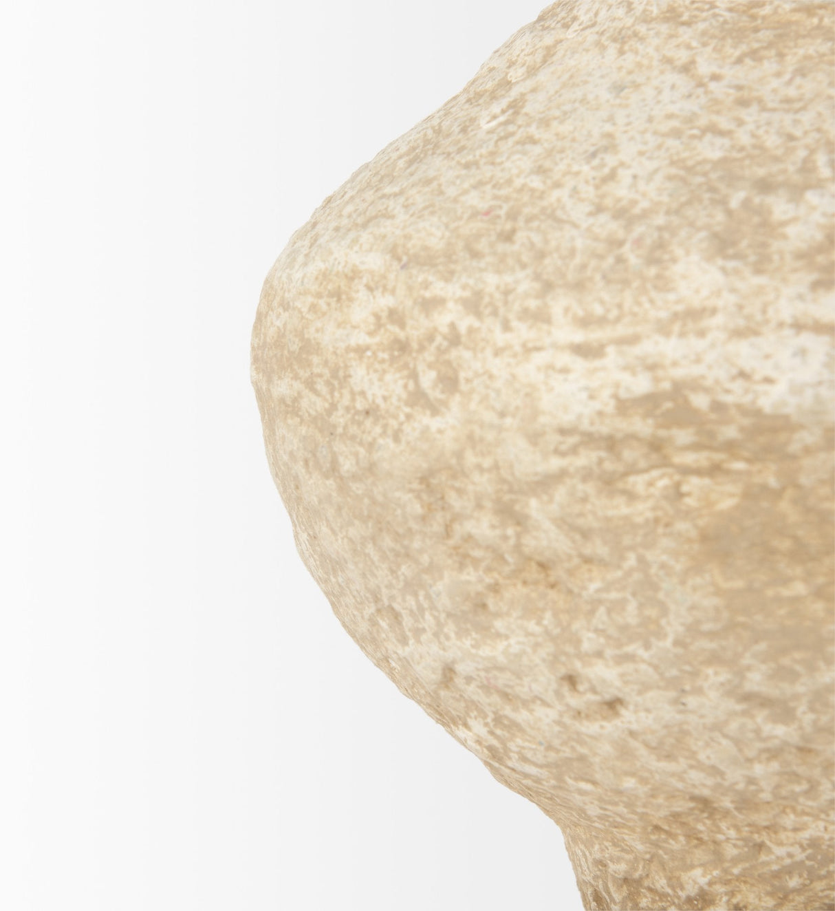 Ritu Small Beige Paper Mache Pot Vase by Mercana at Eve Furniture