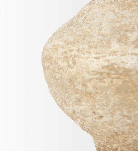 Ritu Small Beige Paper Mache Pot Vase by Mercana at Eve Furniture