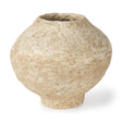 Ritu Small Beige Paper Mache Pot Vase by Mercana at Eve Furniture