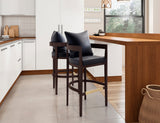 Ritz Barstool in Black and Dark Walnut (set of 2) by Manhattan Comfort at Eve Furniture