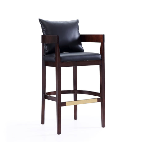 Ritz Barstool in Black and Dark Walnut (set of 2) by Manhattan Comfort at Eve Furniture