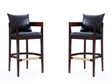 Ritz Barstool in Black and Dark Walnut (set of 2) by Manhattan Comfort at Eve Furniture