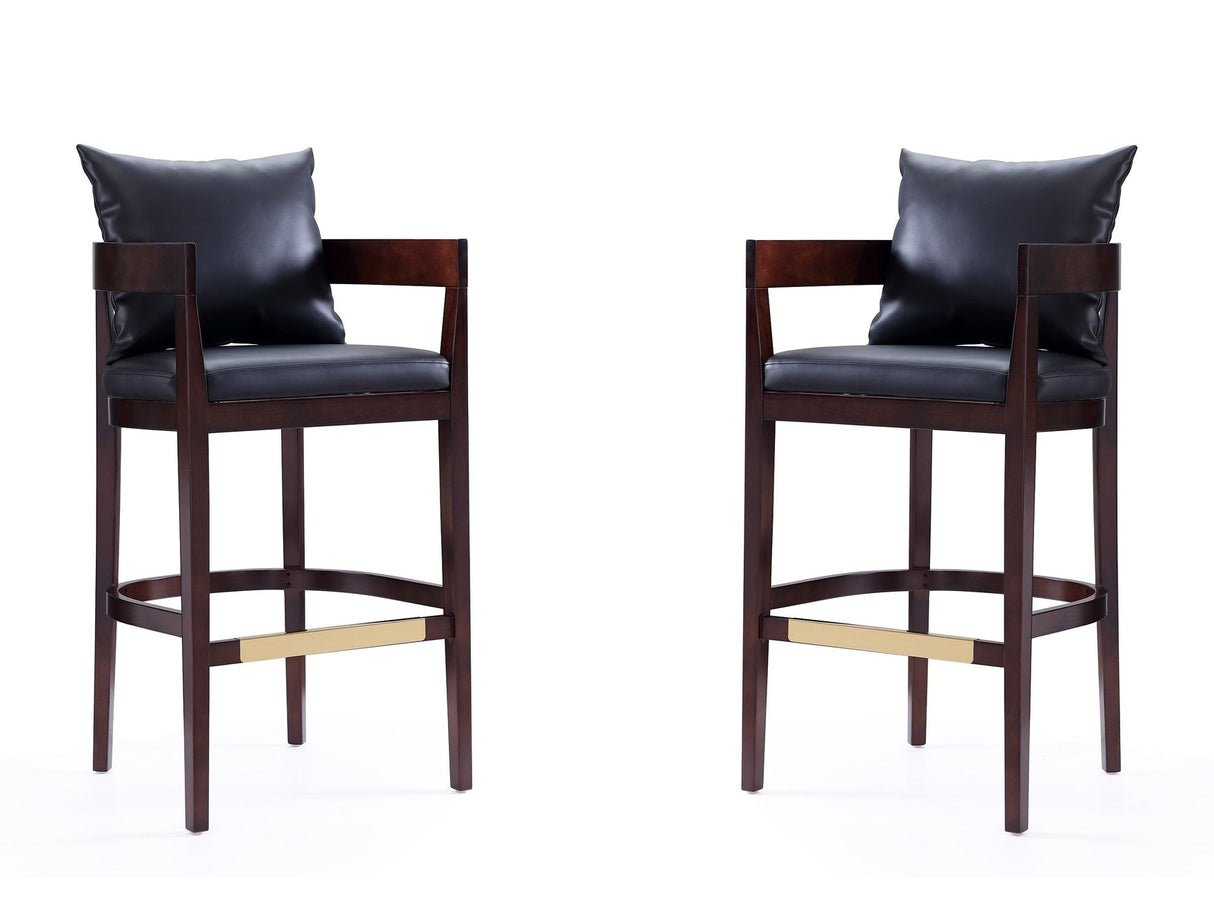 Ritz Barstool in Black and Dark Walnut (set of 2) by Manhattan Comfort at Eve Furniture