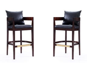 Ritz Barstool in Black and Dark Walnut (set of 2) by Manhattan Comfort at Eve Furniture