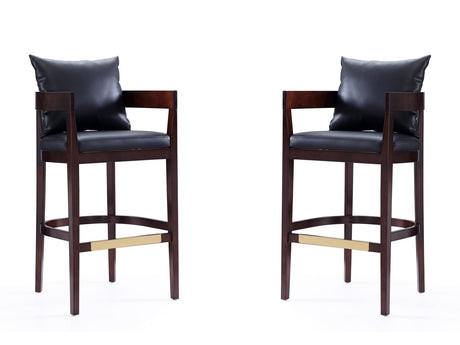 Ritz Barstool in Black and Dark Walnut (set of 2) by Manhattan Comfort at Eve Furniture