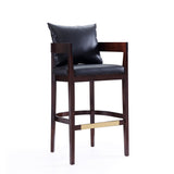 Ritz Barstool in Black and Dark Walnut (set of 3) by Manhattan Comfort at Eve Furniture