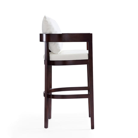Ritz Barstool in Ivory and Dark Walnut by Manhattan Comfort at Eve Furniture