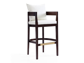 Ritz Barstool in Ivory and Dark Walnut by Manhattan Comfort at Eve Furniture