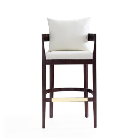 Ritz Barstool in Ivory and Dark Walnut (set of 2) by Manhattan Comfort at Eve Furniture