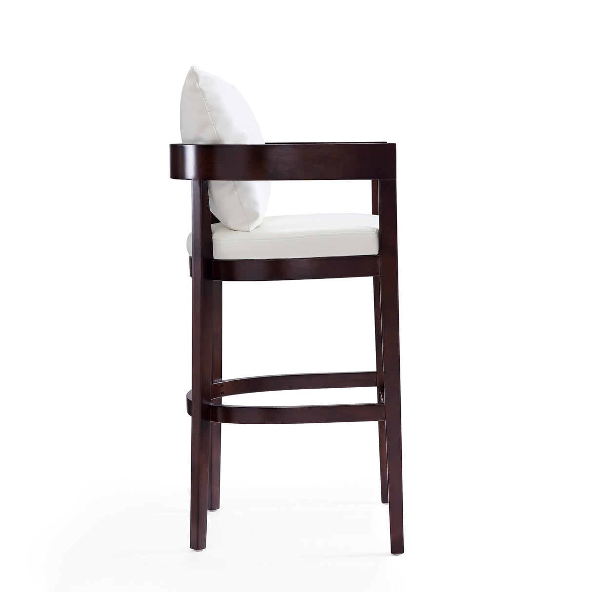 Ritz Barstool in Ivory and Dark Walnut (set of 2) by Manhattan Comfort at Eve Furniture
