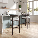 Ritz Barstool in Ivory and Dark Walnut (set of 3) by Manhattan Comfort at Eve Furniture