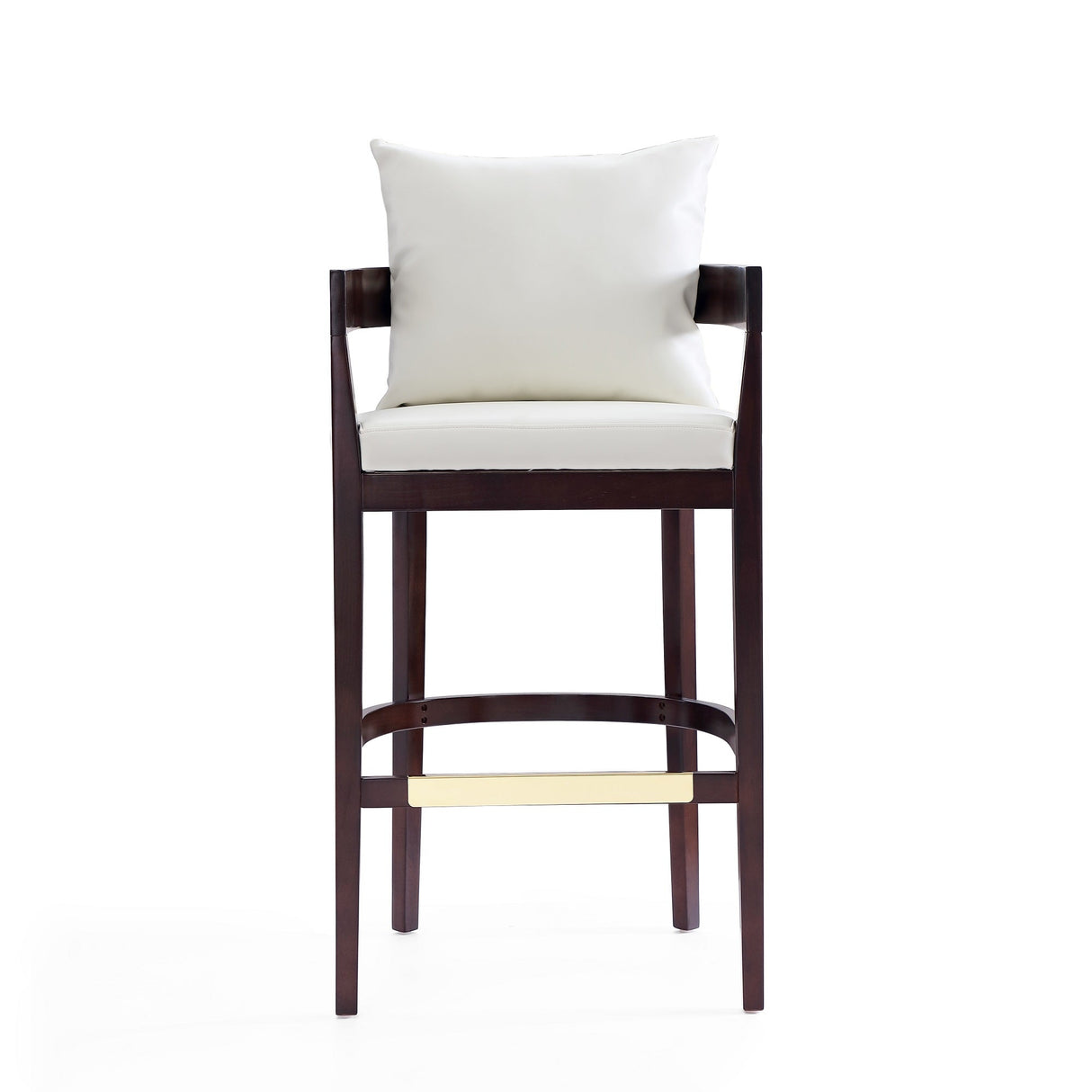 Ritz Barstool in Ivory and Dark Walnut (set of 3) by Manhattan Comfort at Eve Furniture