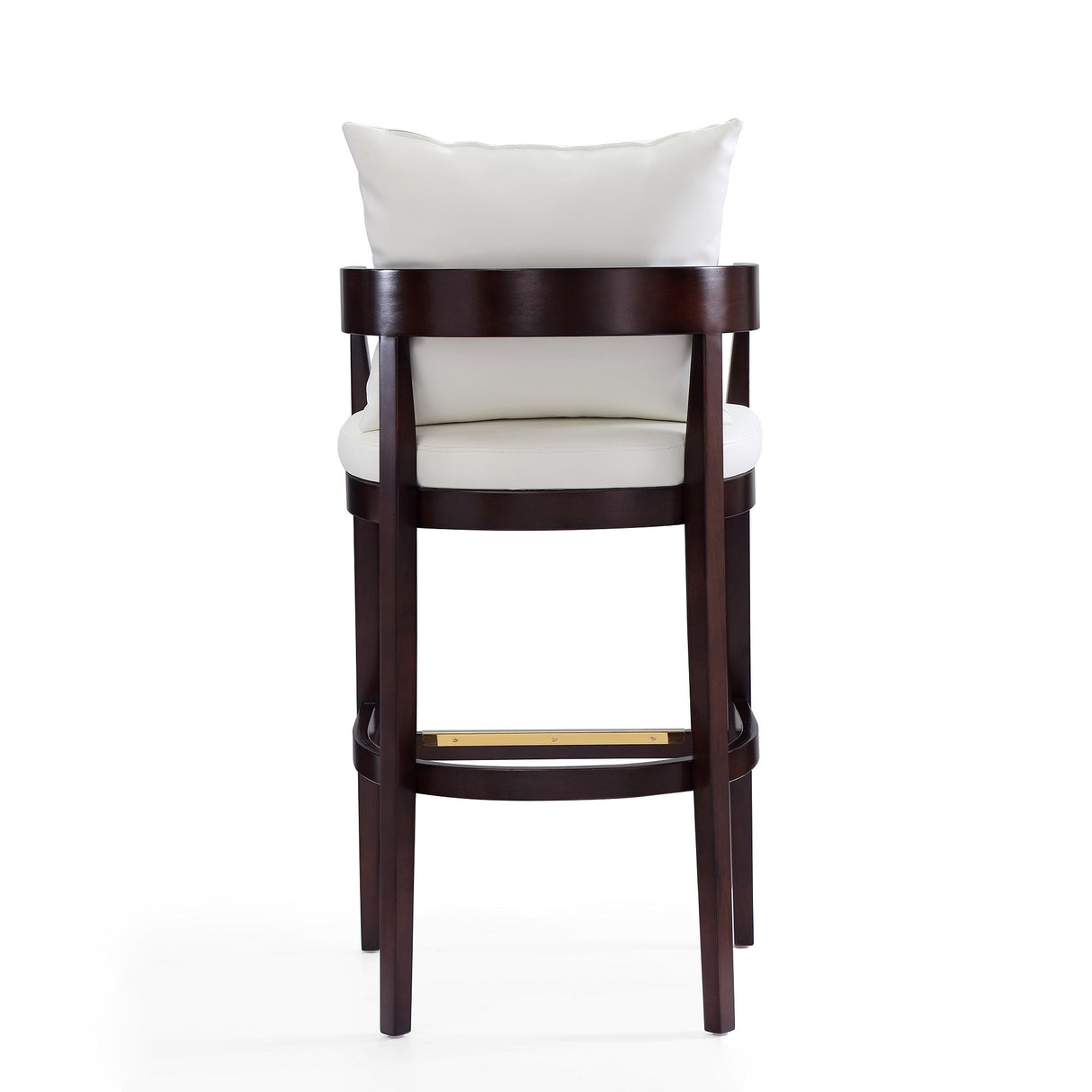 Ritz Barstool in Ivory and Dark Walnut (set of 3) by Manhattan Comfort at Eve Furniture