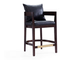 Ritz Counter Stool in Black and Dark Walnut by Manhattan Comfort at Eve Furniture