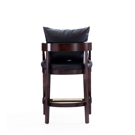 Ritz Counter Stool in Black and Dark Walnut (set of 2) by Manhattan Comfort at Eve Furniture