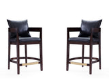 Ritz Counter Stool in Black and Dark Walnut (set of 2) by Manhattan Comfort at Eve Furniture