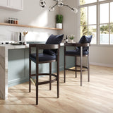 Ritz Counter Stool in Black and Dark Walnut (set of 3) by Manhattan Comfort at Eve Furniture