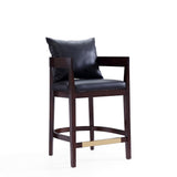 Ritz Counter Stool in Black and Dark Walnut (set of 3) by Manhattan Comfort at Eve Furniture