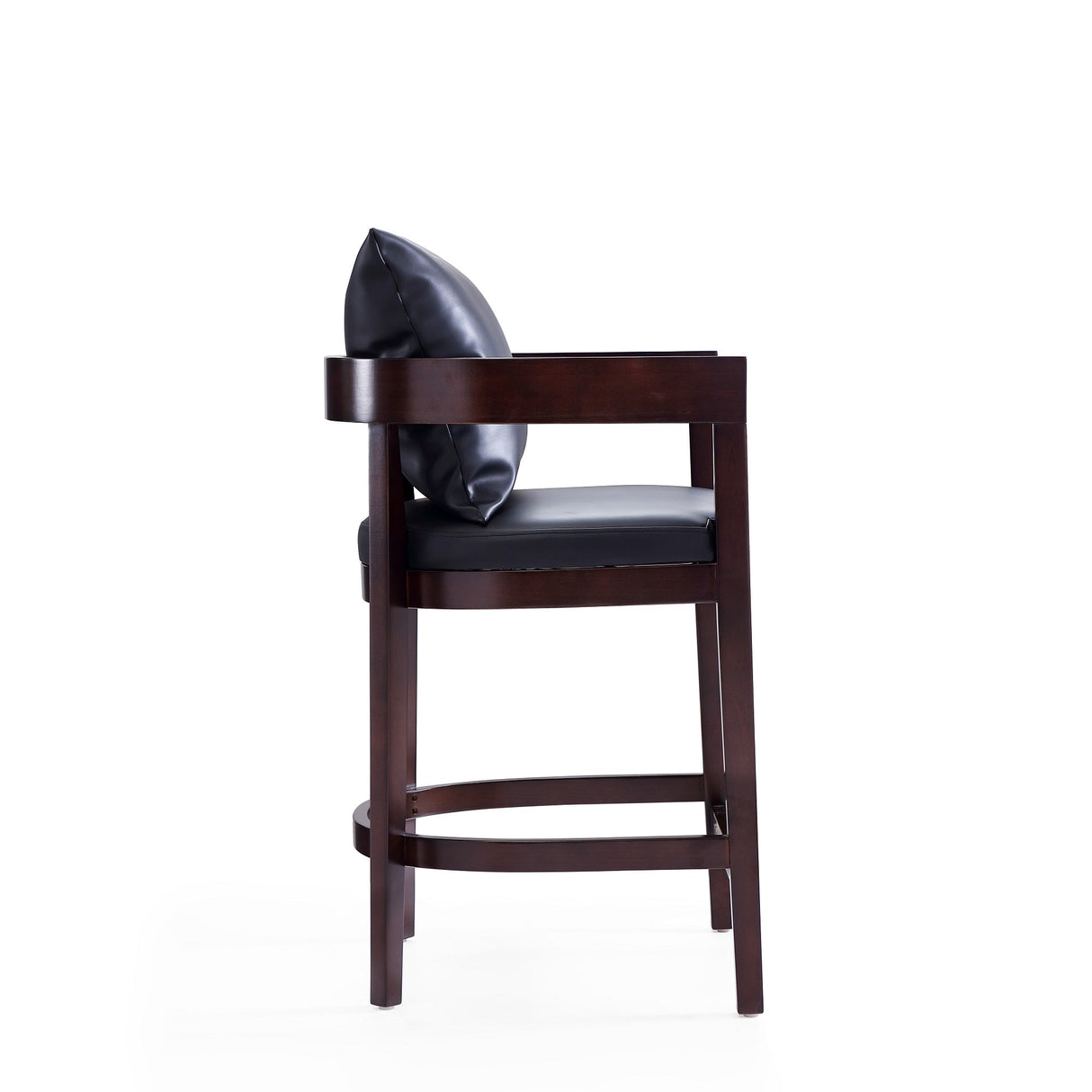 Ritz Counter Stool in Black and Dark Walnut (set of 3) by Manhattan Comfort at Eve Furniture
