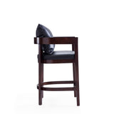 Ritz Counter Stool in Black and Dark Walnut (set of 3) by Manhattan Comfort at Eve Furniture