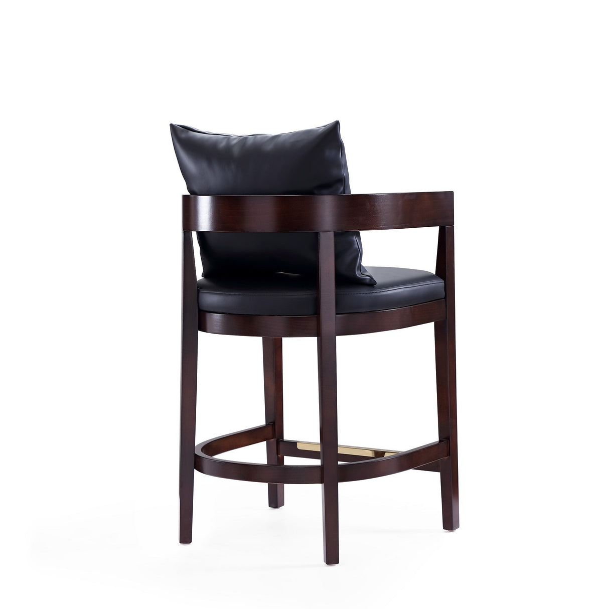 Ritz Counter Stool in Black and Dark Walnut (set of 3) by Manhattan Comfort at Eve Furniture