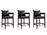 Ritz Counter Stool in Black and Dark Walnut (set of 3) by Manhattan Comfort at Eve Furniture