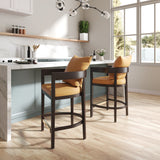 Ritz Counter Stool in Camal and Dark Walnut by Manhattan Comfort at Eve Furniture