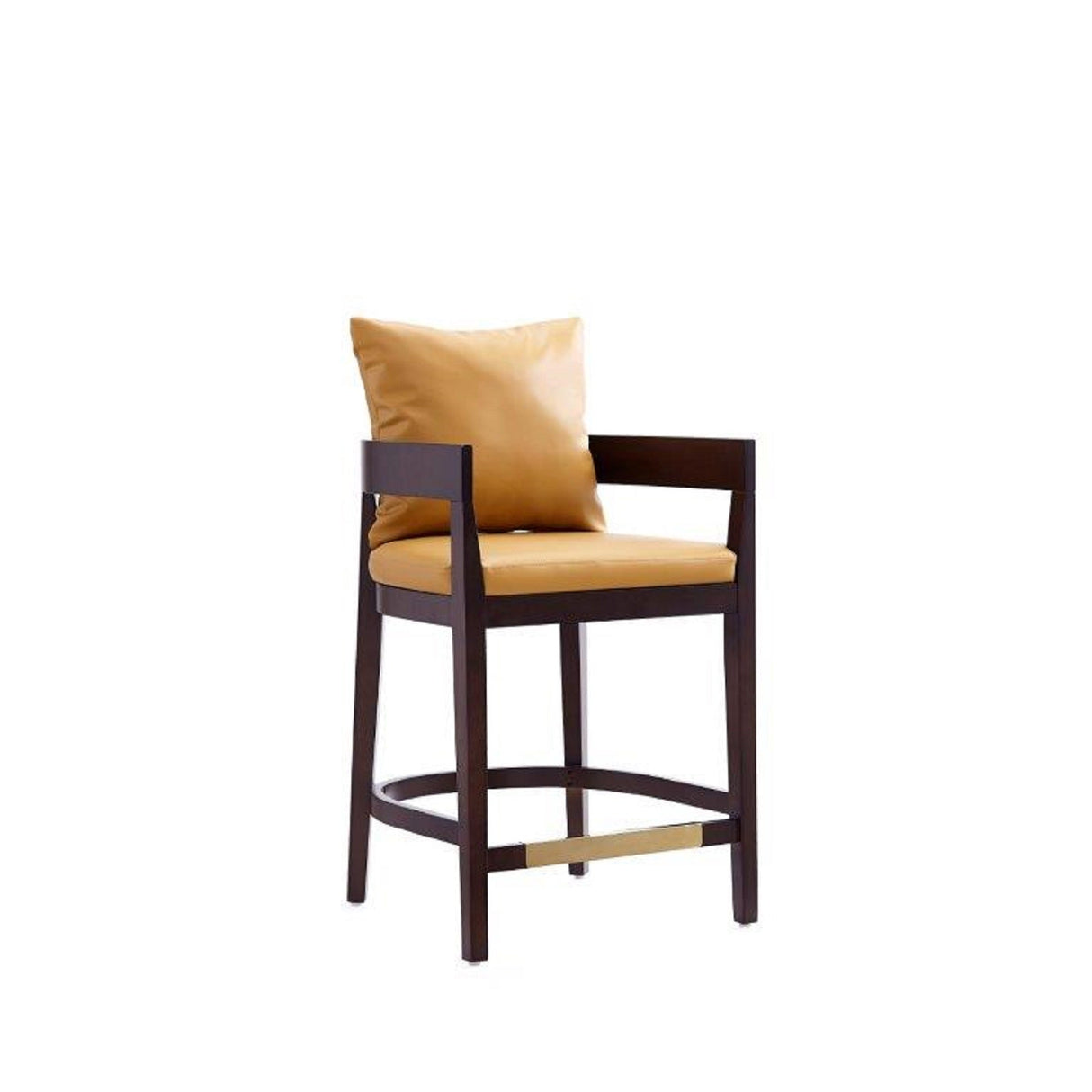 Ritz Counter Stool in Camal and Dark Walnut by Manhattan Comfort at Eve Furniture
