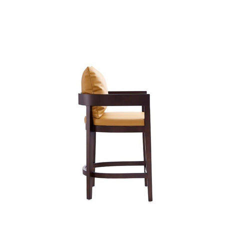 Ritz Counter Stool in Camal and Dark Walnut by Manhattan Comfort at Eve Furniture