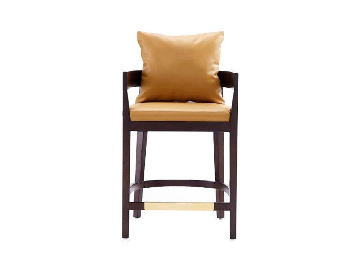 Ritz Counter Stool in Camal and Dark Walnut by Manhattan Comfort at Eve Furniture