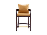 Ritz Counter Stool in Camal and Dark Walnut by Manhattan Comfort at Eve Furniture