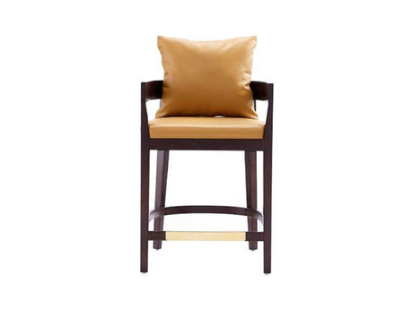 Ritz Counter Stool in Camal and Dark Walnut by Manhattan Comfort at Eve Furniture