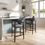 Ritz Counter Stool in Grey and Dark Walnut by Manhattan Comfort at Eve Furniture