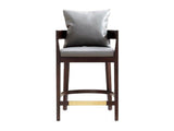 Ritz Counter Stool in Grey and Dark Walnut by Manhattan Comfort at Eve Furniture