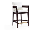 Ritz Counter Stool in Ivory and Dark Walnut by Manhattan Comfort at Eve Furniture