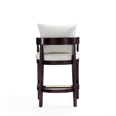 Ritz Counter Stool in Ivory and Dark Walnut (set of 2) by Manhattan Comfort at Eve Furniture