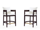 Ritz Counter Stool in Ivory and Dark Walnut (set of 2) by Manhattan Comfort at Eve Furniture