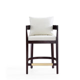 Ritz Counter Stool in Ivory and Dark Walnut (set of 3) by Manhattan Comfort at Eve Furniture