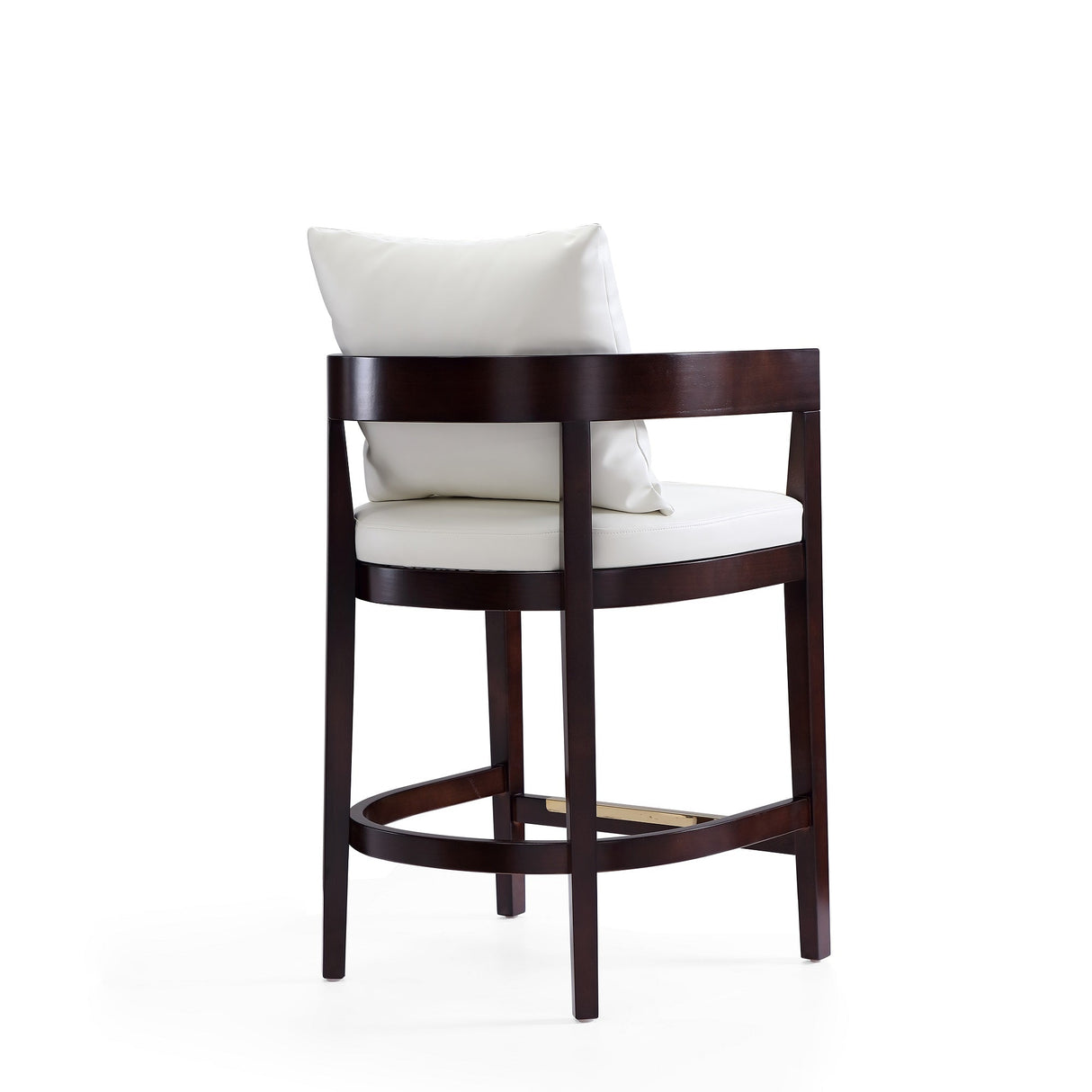 Ritz Counter Stool in Ivory and Dark Walnut (set of 3) by Manhattan Comfort at Eve Furniture